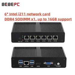 BEBEPC MINI Enrutador pfSense sin ventilador, LAN i211, RS232, 4G