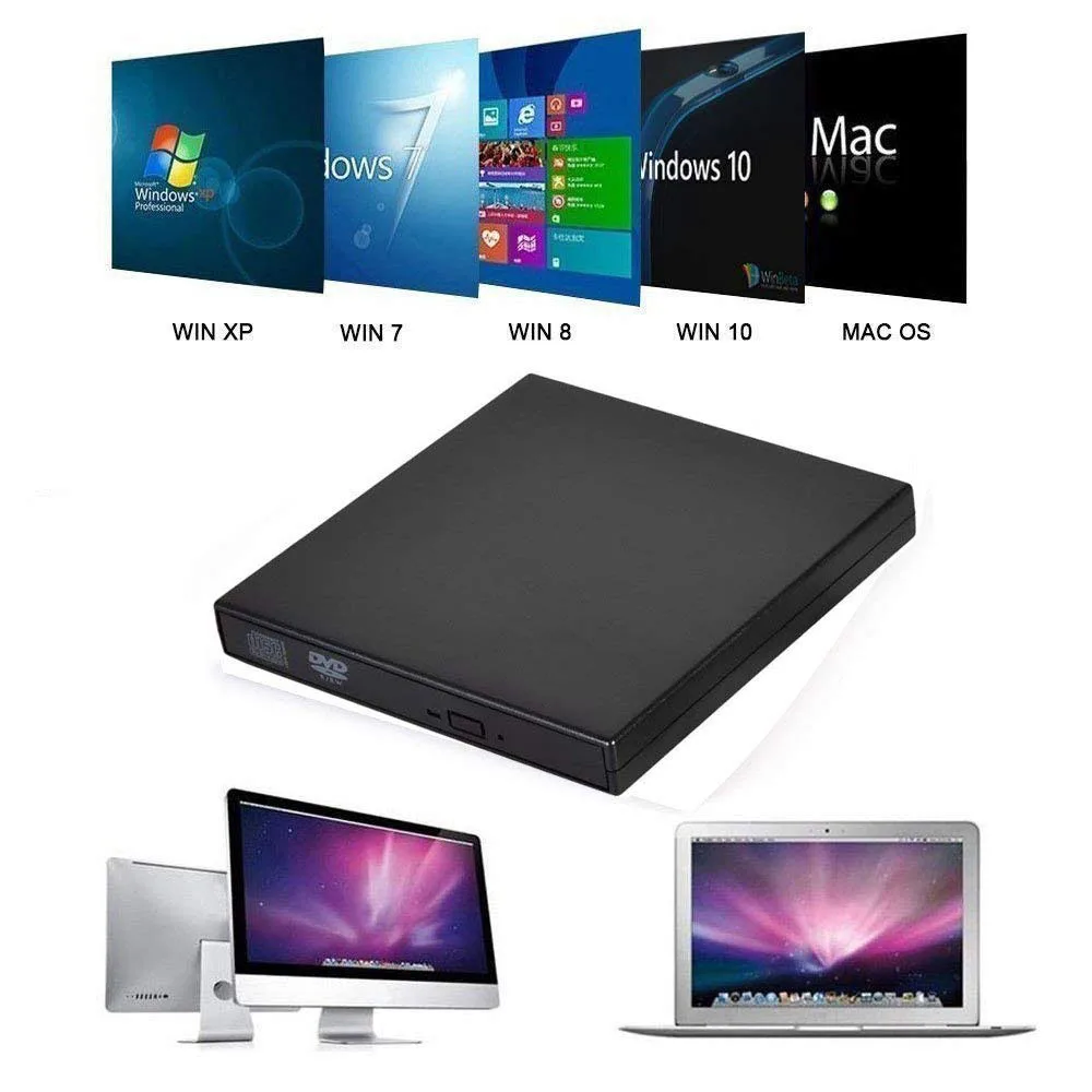 Unidad CD/DVD externa USB 2.0 Delgada para portátil y PC - imagen 2