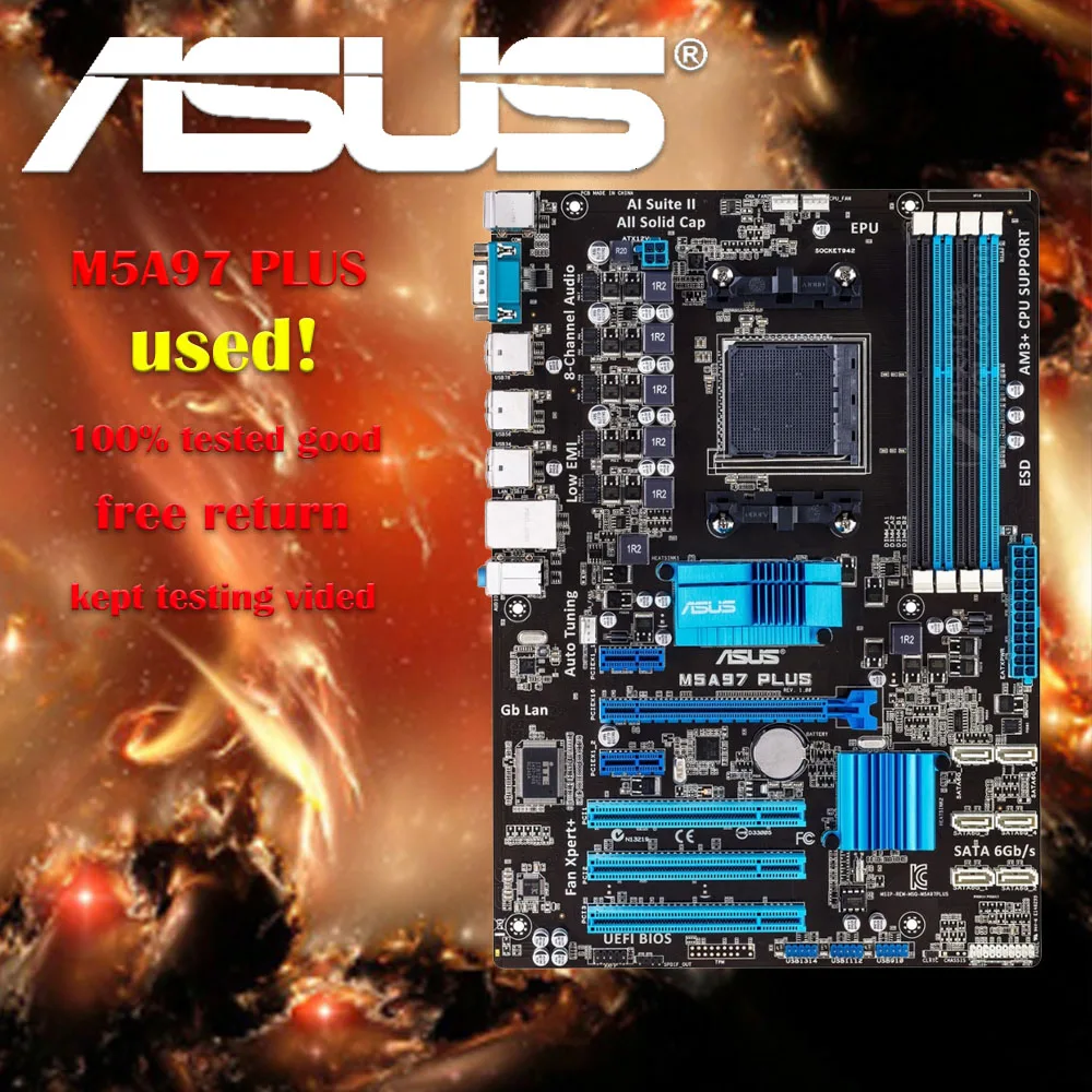 Asus M5A97 PLUS Placa base de escritorio 970 Socket AM3 DDR3 SATA3 USB2.0