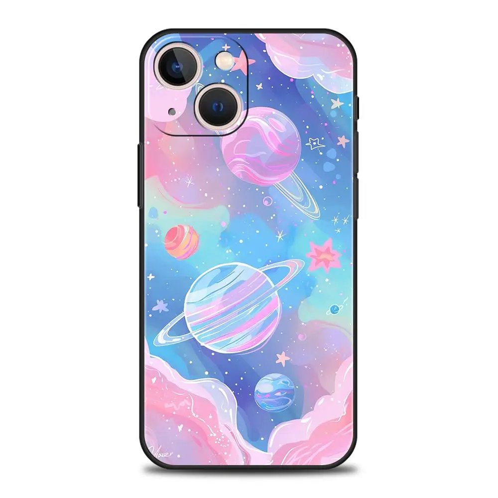 Funda de teléfono Space Earth Stars para iPhone 16 13 15 14 12 11 Pro MAX XR X SE XS 7 8 Plus, funda suave de TPU - imagen 2