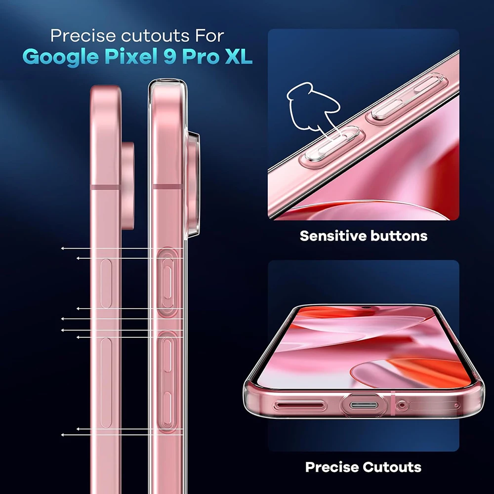 Funda suave de silicona ultrafina para Google Pixel 9 Pro XL, funda trasera transparente para Google 9A 9 A 9ProXL, carcasa a prueba de golpes - imagen 4