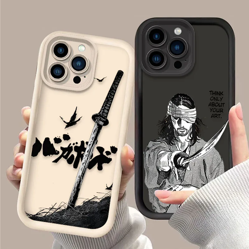Funda de cómic japonés Vagabond Samurai para iPhone 16E 16 15 14 13 12 11 Pro Max X XS X S Max XR SE 2020 SE4 7 8 funda de silicona