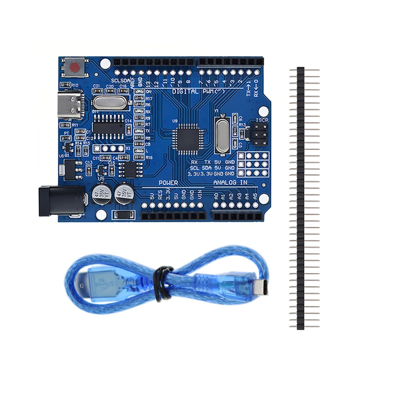 1-10 Uds UNO R3 oficial (CH340G) Chip MEGA328P para Arduino UNO R3 + CABLE USB/TYPE-C ATMEGA328P-AU Placa de desarrollo 16Mhz - imagen 3