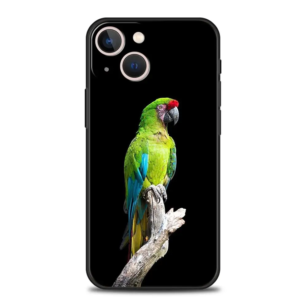Funda de teléfono de lujo con diseño de pájaro loro para iPhone 16 13 15 14 12 11 Pro MAX XR X SE XS 7 8 Plus, funda suave de TPU a prueba de golpes - imagen 4