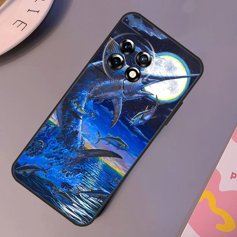 Funda de pintura Marlin azul para OnePlus Nord 5 CE 4 3 2 Lite N30 OnePlus 11 12 13 15 12R 13R 10T 13T 9 10 Pro - imagen 2