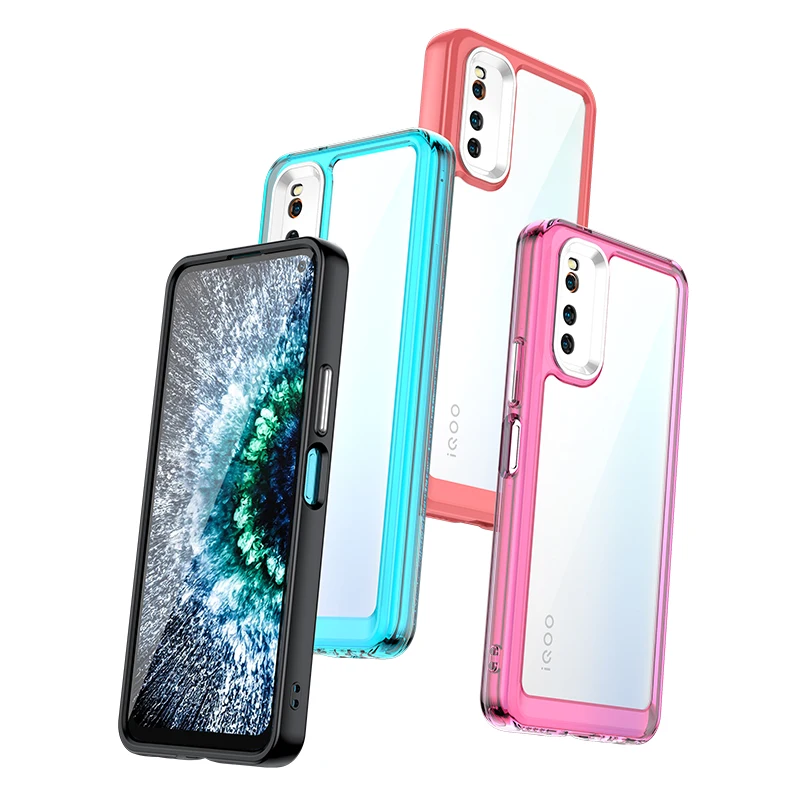 Funda protectora colorida para iQOO Neo 5/Lite/Neo 3/Neo Z1/iQOO 7 5G(India), cubierta trasera a prueba de golpes - imagen 2