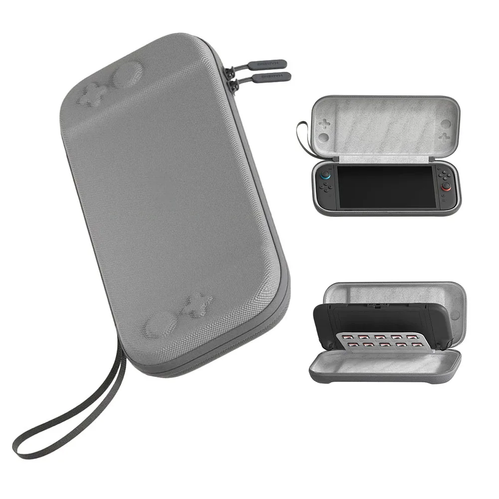 La más nueva bolsa de almacenamiento de doble capa con ranuras para tarjetas de juego, estuche organizador para Switch 2, consola portátil, bolsa protectora de mano dura - imagen 5
