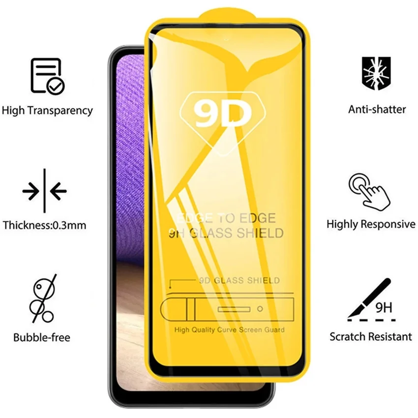 Vidrio templado 9D para Samsung A53 5G S23 S21 S20 FE A52 A13 A54 A34 A33 A51 A32 A22 A21s A72 A71 S22 Plus Protector de pantalla - imagen 5