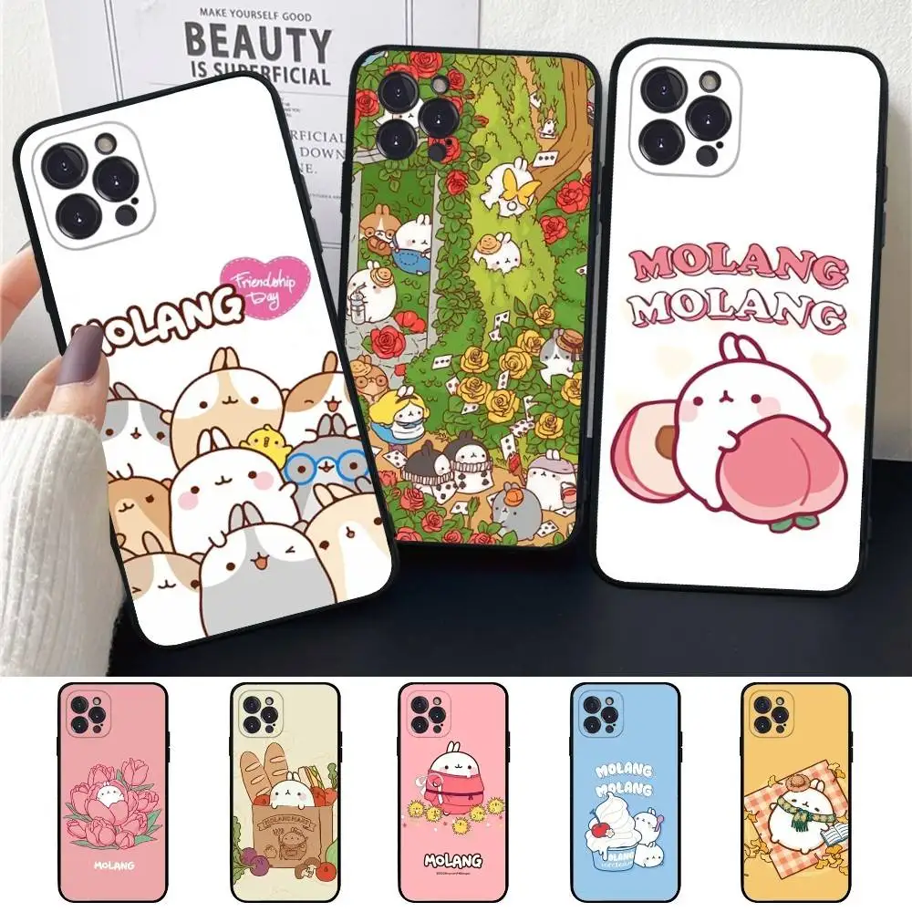M-Molangs funda de teléfono para iPhone 16 15 14 13 12 Mini 11 Pro XS Max X XR SE 6 7 8 Plus funda de silicona suave - imagen 3