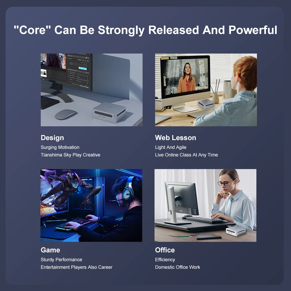 GenMachine Mini PC AMD Ryzen5 4700U 4750U 4800H 4900H Windows 11 Ryzen DDR4 3200Mhz WiFi6 pc para juegos Diy ordenador compacto para juegos - imagen 5