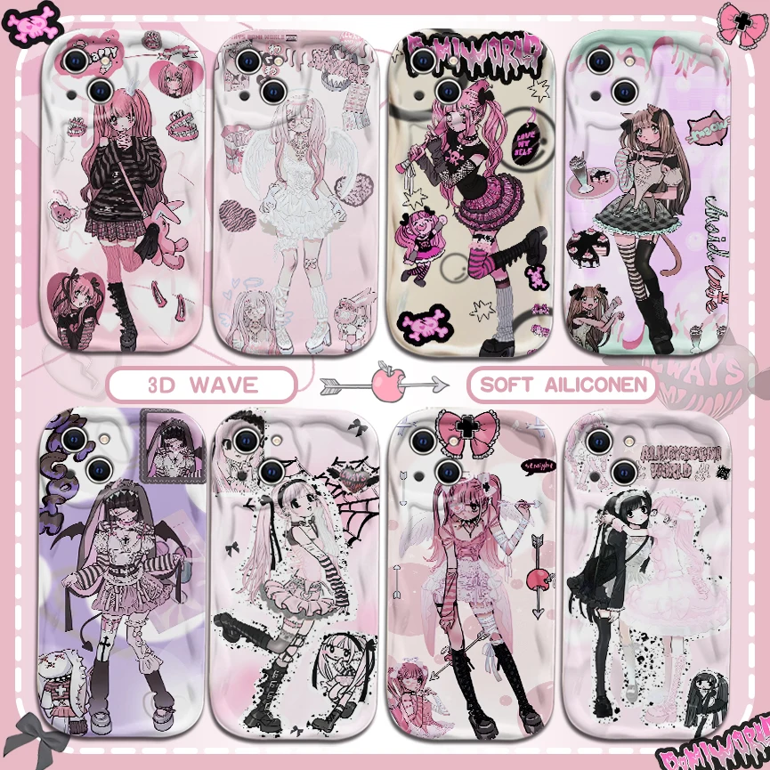 Yk2 Anime estrella chica Kawaii 3D onda caso para Samsung A73 A72 A71 A55 A54 A53 A35 A34 A33 A25 A24 A23 A15 A14 A13 A05 A04 A03 5G
