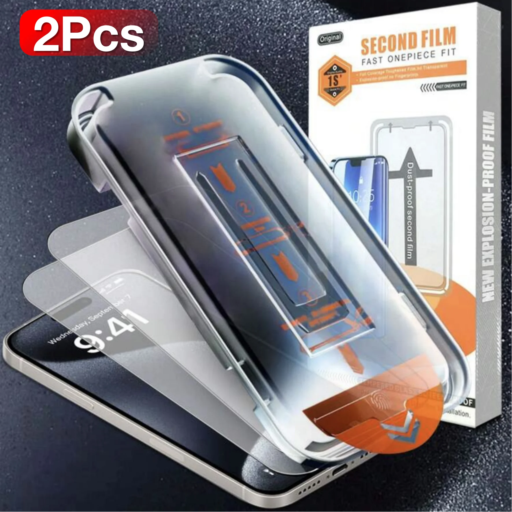 Protector de pantalla de vidrio templado para IPhone, vidrio Protector para IPhone 15, 14, 13, 12, 11 Pro Max PLUS, X, XR, XS, Max14, 15 Plus, 2 unidades - imagen 2