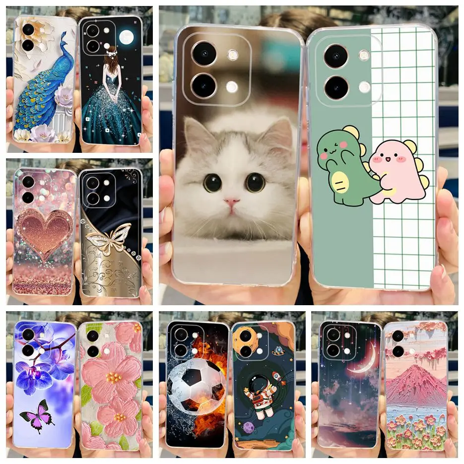 Para Vivo Y28 4G funda V2352 Linda funda pintada de silicona suave TPU funda de teléfono para Vivo Y28 Y 28 VivoY28 4G Fundas 6,68 ''funda Capa