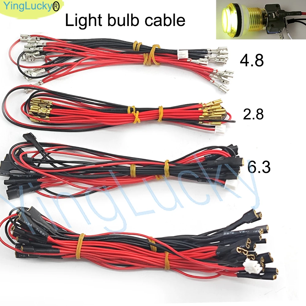 Cable de botón iluminado LED Arcade DC 5V 12V luz Led 20x terminales hembra para máquina Arcade de retardo cero al por mayor - imagen 2