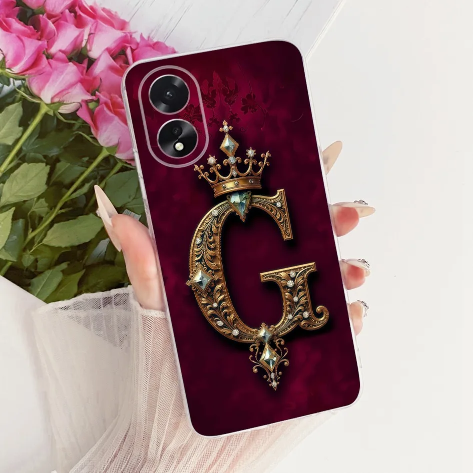 Para OPPO A18 A38 funda CPH2579 CPH2591 letras Retro corona suave delgada silicona TPU contraportada para OPPOA18 Fundas en parachoques OPPOA38 - imagen 5