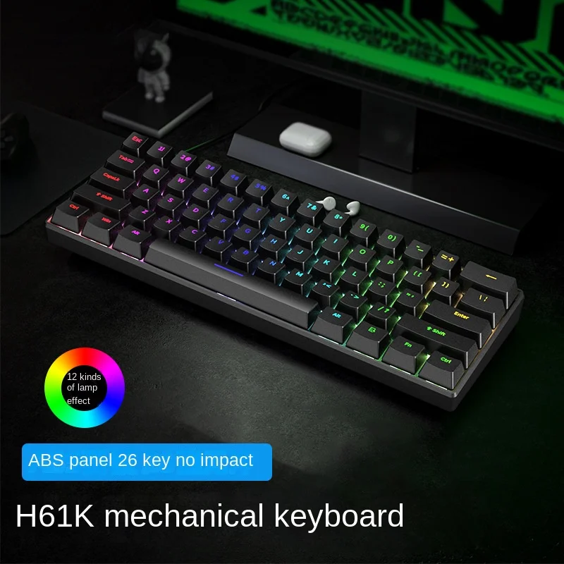 Teclado mecánico blanco para juegos, dispositivo USB 60%, mini teclado español, teclado para pc, ordenador portátil - imagen 2