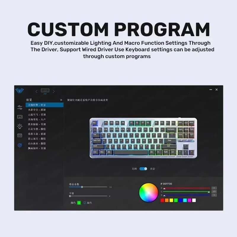 Teclado mecánico AULA F87 Pro personalizado para juegos + escritura RGB 2,4g/Usb/Bluetooth junta inalámbrica de modo Tri 87 teclas enchufables en caliente - imagen 4
