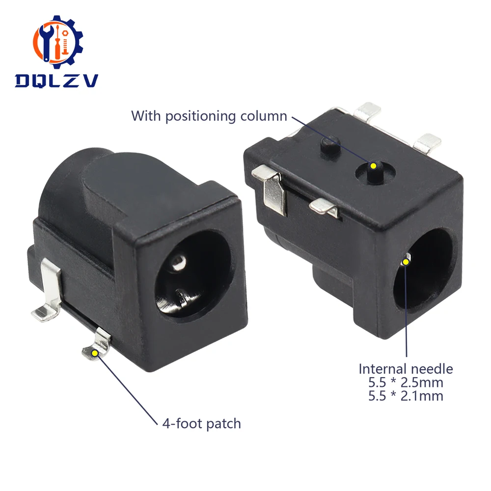 DC-050 SMD DC050 5,5*2,1mm conector de alimentación CC 5,5x2,5mm enchufe DC050 5,5*2,1mm 5,5*2,5mm 2,1/2,5 enchufe - imagen 3