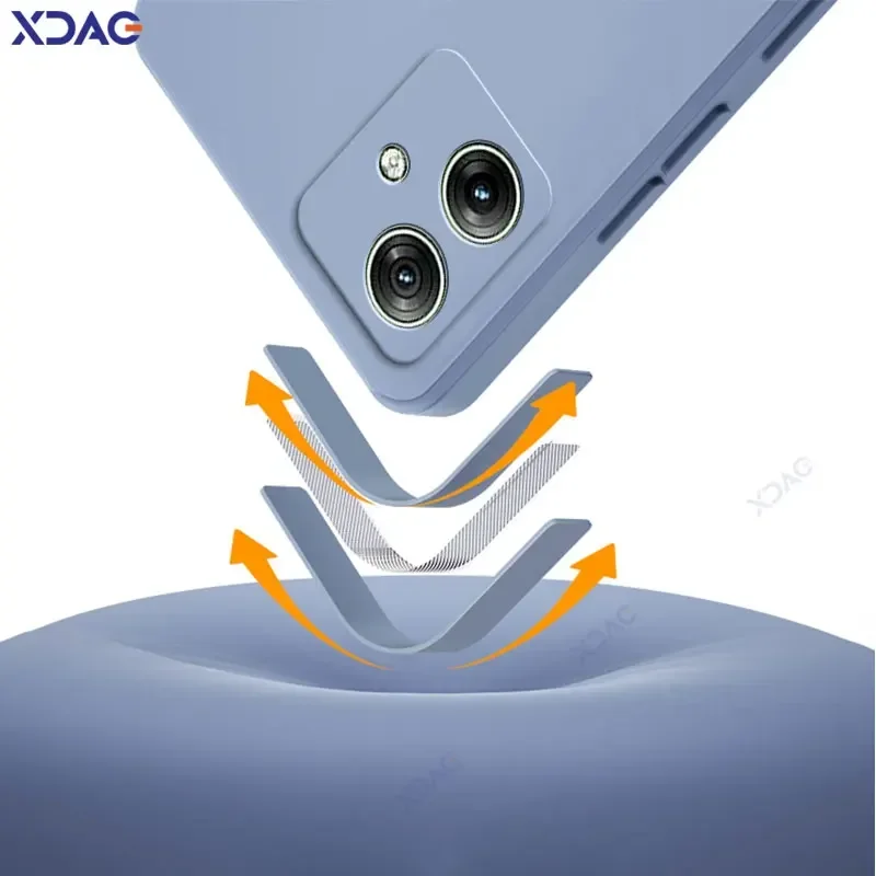 Fundas de teléfono cuadradas originales de silicona líquida para Motorola Moto G54 5G 360, fundas traseras suaves a prueba de golpes, armadura de moda MotoG54 - imagen 4