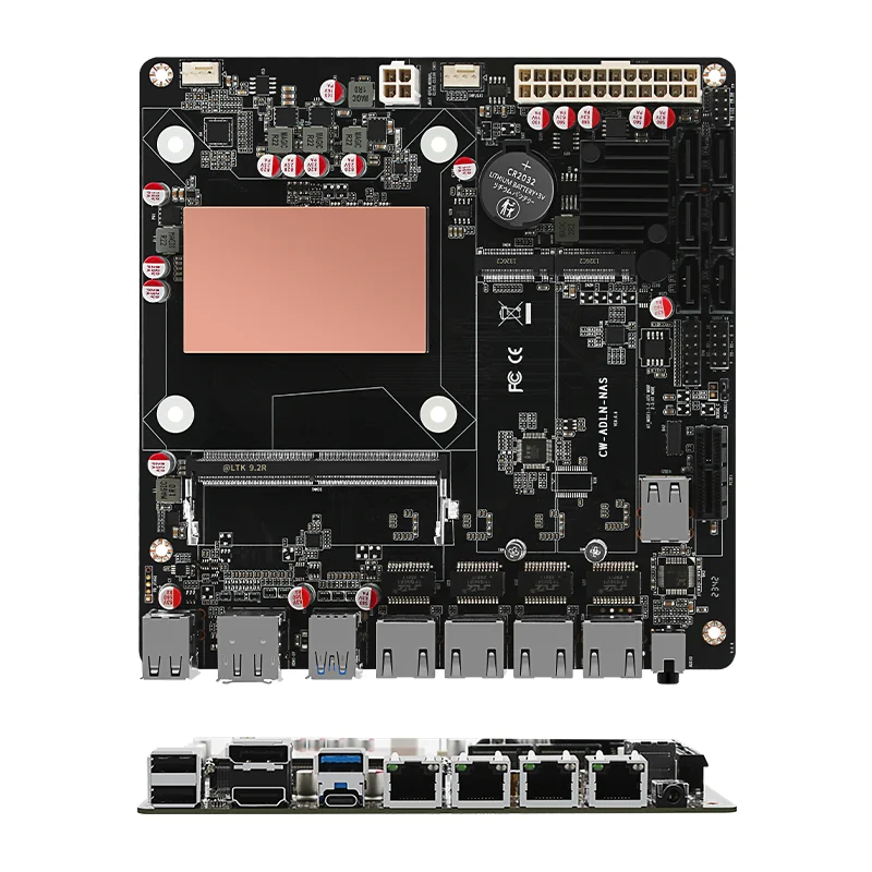 Placa base NAS N100 de 6 bahías, tarjeta de red 4x, 2,5G, 6x, SATA3.0, 2x, M.2, NVMe, DDR5, 17x17, Mini ITX, con PCIE, DIY, NAS - imagen 4