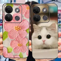Funda de Silicona Infinix Smart 7 HD – Diseño Gato Floral