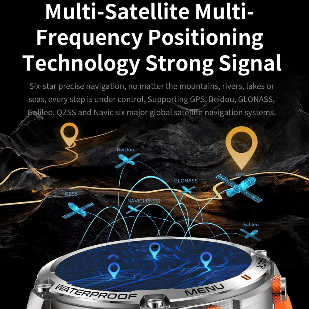 Reloj inteligente GPS para exteriores, pantalla AMOLED, brújula, altímetro barométrico, álbum, llamada BT, relojes inteligentes, marcación de vídeo, recordatorio de información - imagen 2
