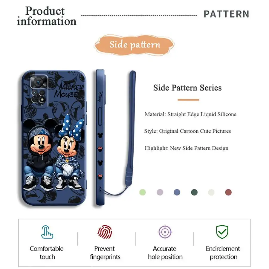 Funda de teléfono genial de Mickey Minnie Mouse de Disney para Xiaomi Redmi Note 10 13 12 Pro Plus 9S 11 Pro 5G 10T 9T 8 9 10 Pro 12S 11S - imagen 5