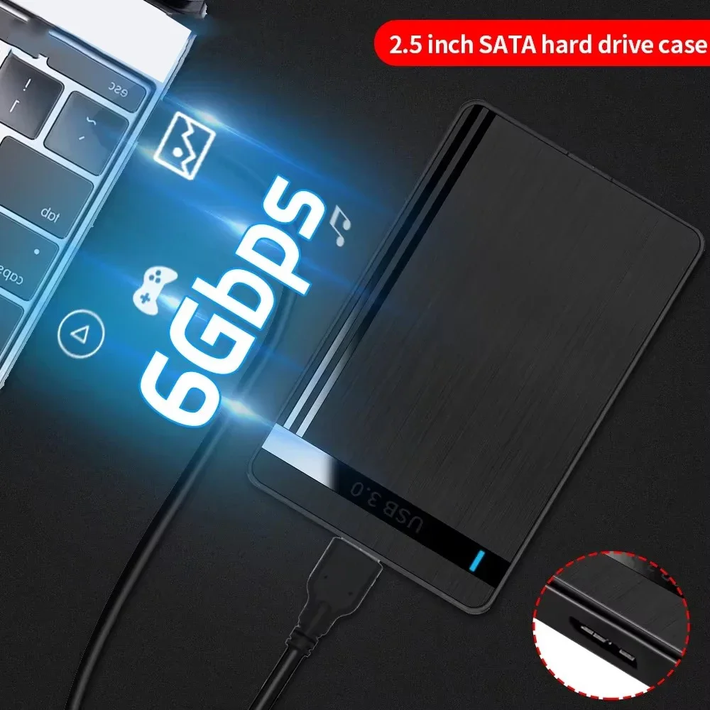 Caja HDD SATA a USB3.0 de 2,5 ", fundas para discos duros móviles de 5Gbps para almacenamiento externo SSD, caja HDD con Cable USB3.0 para ordenador portátil y PC - imagen 2