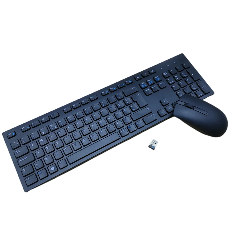Teclado y ratón combinados inalámbricos con diseño del Reino Unido para ordenador portátil de oficina de escritorio Dell KM636
