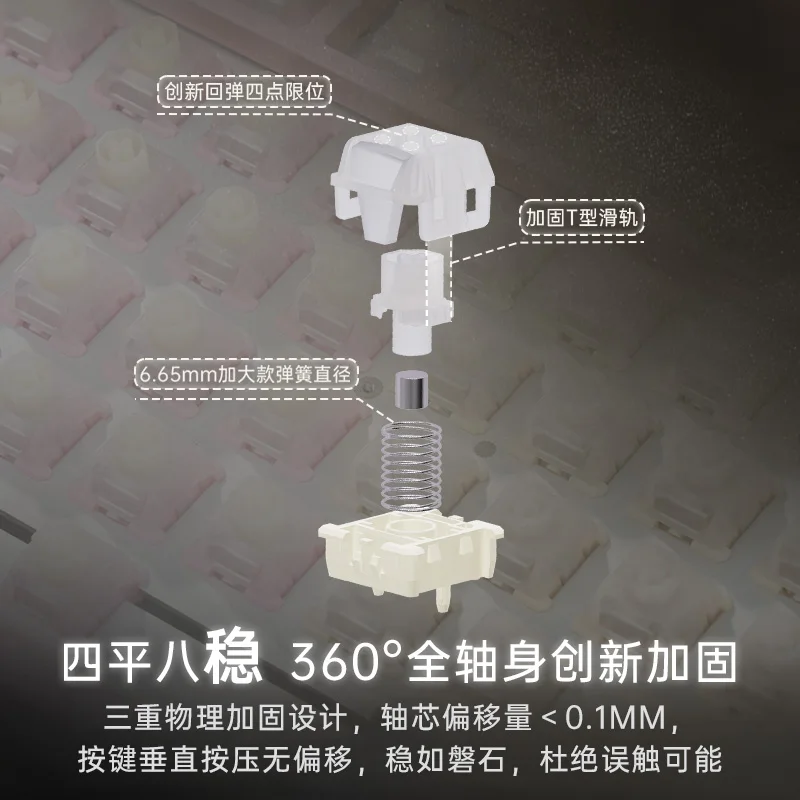 Wuque WS Flux Pink 35gf RGB interruptor lineal magnético-interruptor de teclado de efecto Hall prelubricado para juegos de disparo rápido - imagen 4