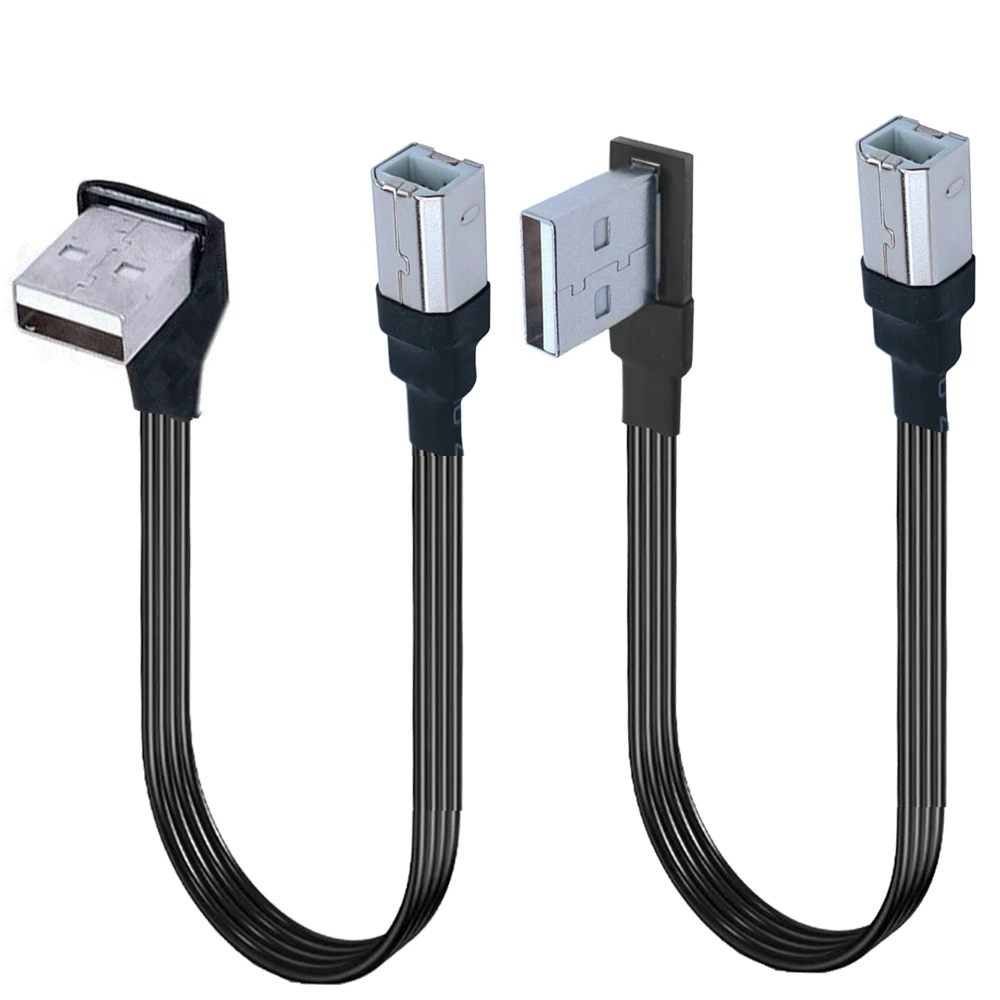 Escáner de impresora de ángulo, cable de ángulo BM de 2,0 CM, 5cm-3M, USB 100 A macho arriba, abajo, derecha e izquierda A USB B macho tipo B BM, Cable de 90 grados