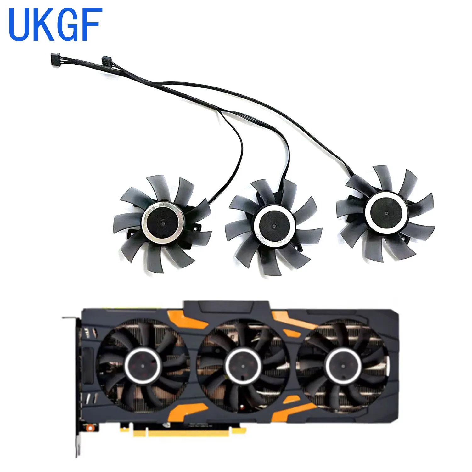 UKGF nuevo ventilador de radiador 75MM 4PIN CF-12815S adecuado para Inno3D RTX2080 2080Ti 2070 SUPER Gaming OC X3 ventilador de tarjeta gráfica