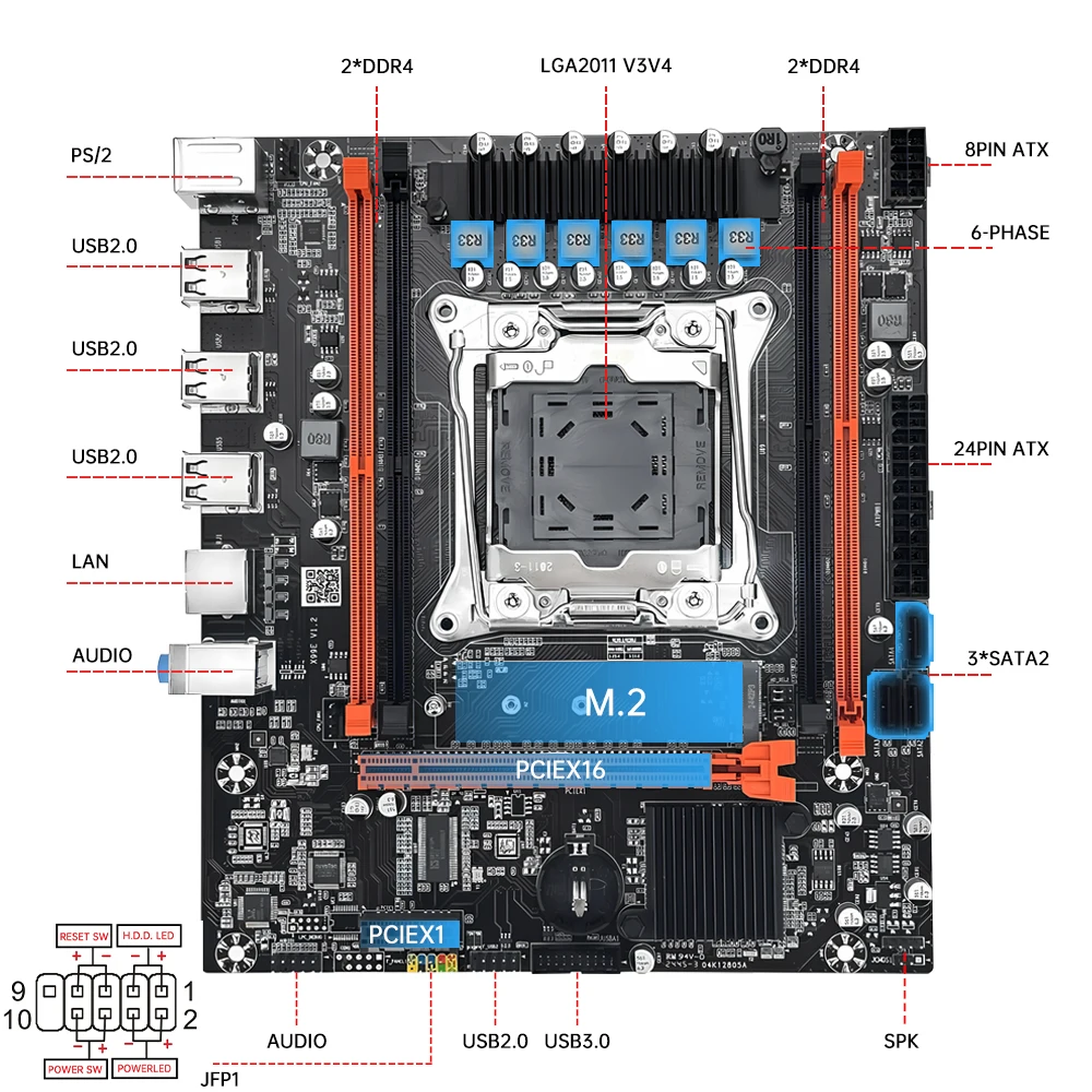MOUGOL nuevo juego de placa base X99 con Intel Xeon E5 2680 V4 y DDR4 16G (8G * 2) 2133MHz RAM de doble canal M.2 NVME para Host de escritorio - imagen 5