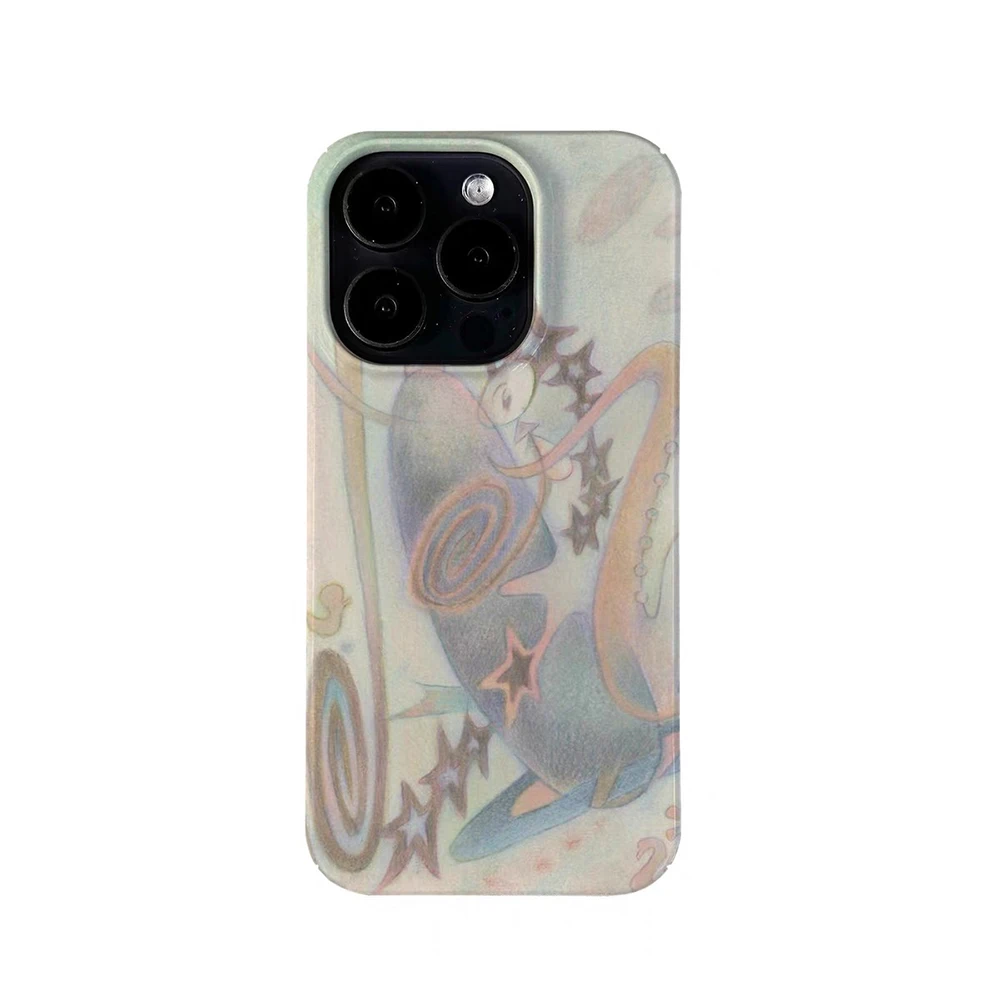 Clmj coreano Ins fantasía Graffiti funda de teléfono de lujo para iPhone 16 15 14 13 12 11 Pro Max XR XSMax 6 7 8 Plus cubierta dura HD brillante - imagen 2