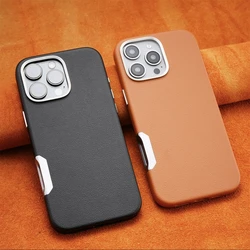 Funda MagSafe de cuero para iPhone 16 Pro Max y 16 Plus