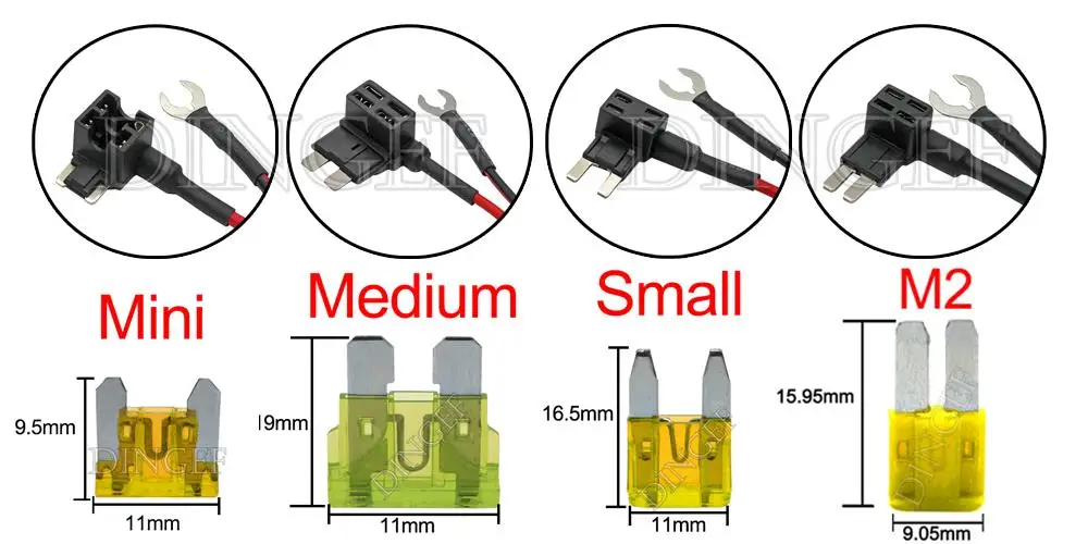 1 Juego de Cable cargador de encendedor de cigarrillos de coche de cobre puro, Cable adaptador de conector de enchufe hembra con fusible de coche 10A 20A 30A 25A 1A - imagen 5