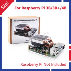 52Pi Ventilador CPU para Raspberry Pi 4/3B+/3B de Bajo Perfil