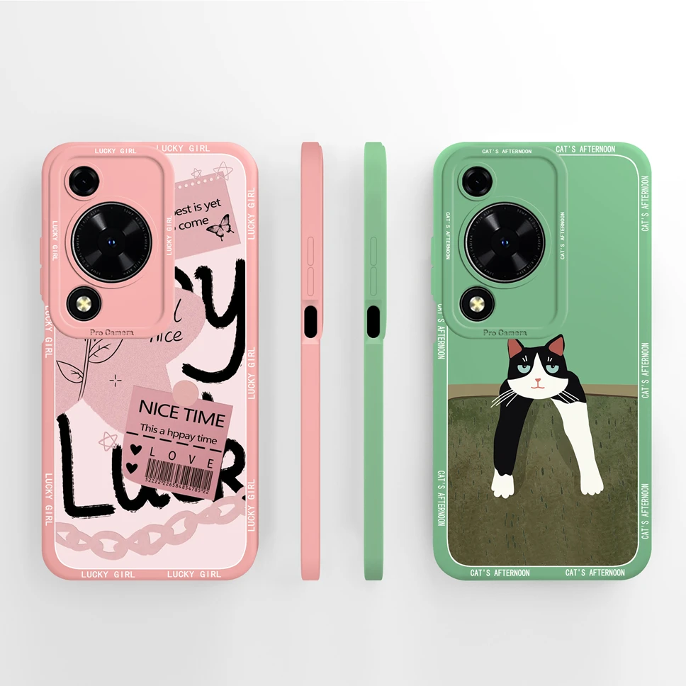 Funda de teléfono para Huawei Enjoy 70 Pro 70X, Funda de silicona líquida suave con patrones de plantas simples para Huawei Enjoy 70Pro, Funda ligera - imagen 2