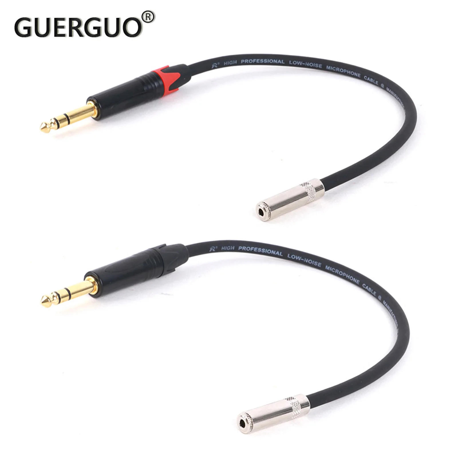 Vergulde 6.35Mm Stereo Mannelijke Jack Naar 3.5Mm Stereo Vrouwelijke Jack Aux Kabel Adapter Voor Gitaarversterker Mixers Audio Hulp