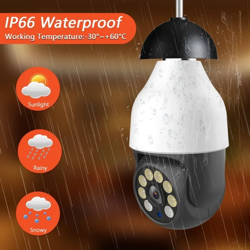 5G 3MP WiFi Smart Life PTZ bombilla cámara IP de seguridad soporte impermeable Color visión nocturna interfaz inalámbrica de seguridad E27 - imagen 5