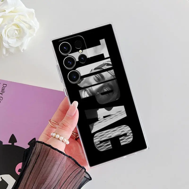 Funda de teléfono Gangsta Rapper 2pac Tupac Rap para Samsung S24 S23 Ultra S22 S20 Plus S21 FE, funda transparente Galaxy S24Ultra S235G - imagen 5