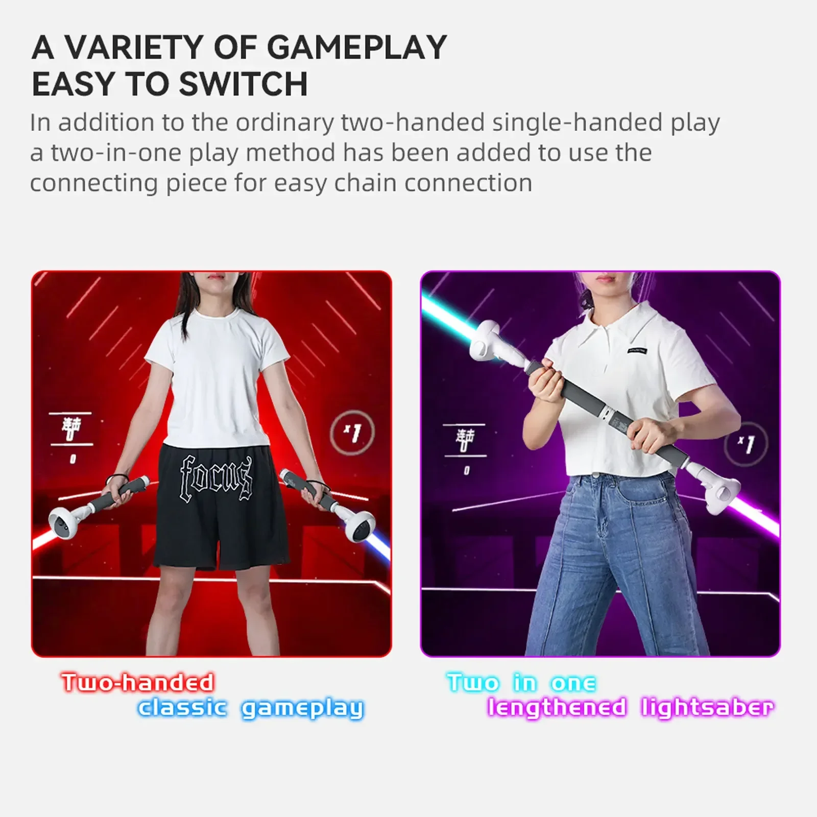 Controladores VR con mango de palo largo Dual para Oculus Quest 2, accesorios para juegos de mesa, tenis, Golf, Beat Saber - imagen 2