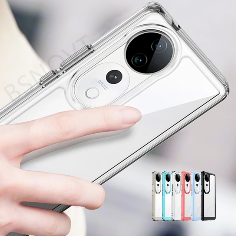 Vivo V40-funda transparente para teléfono, carcasa a prueba de golpes, parachoques trasero Multicolor, V40 V 40 - imagen 2