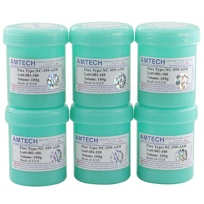 2-6 uds para pasta fundente de soldadura AMTEOH BGA NC-559-ASM flujo de aceite de soldadura 100g sin plomo sin halógenos sin limpieza reparación especial - imagen 3