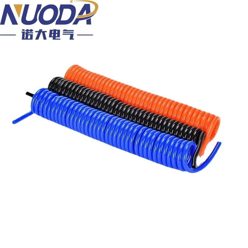 NUODA PU 6/8/10/12mm manguera de compresor de aire de poliuretano tubo neumático conector de herramienta Flexible 6M/9M/12M/15M tubo espiral de resorte de PU