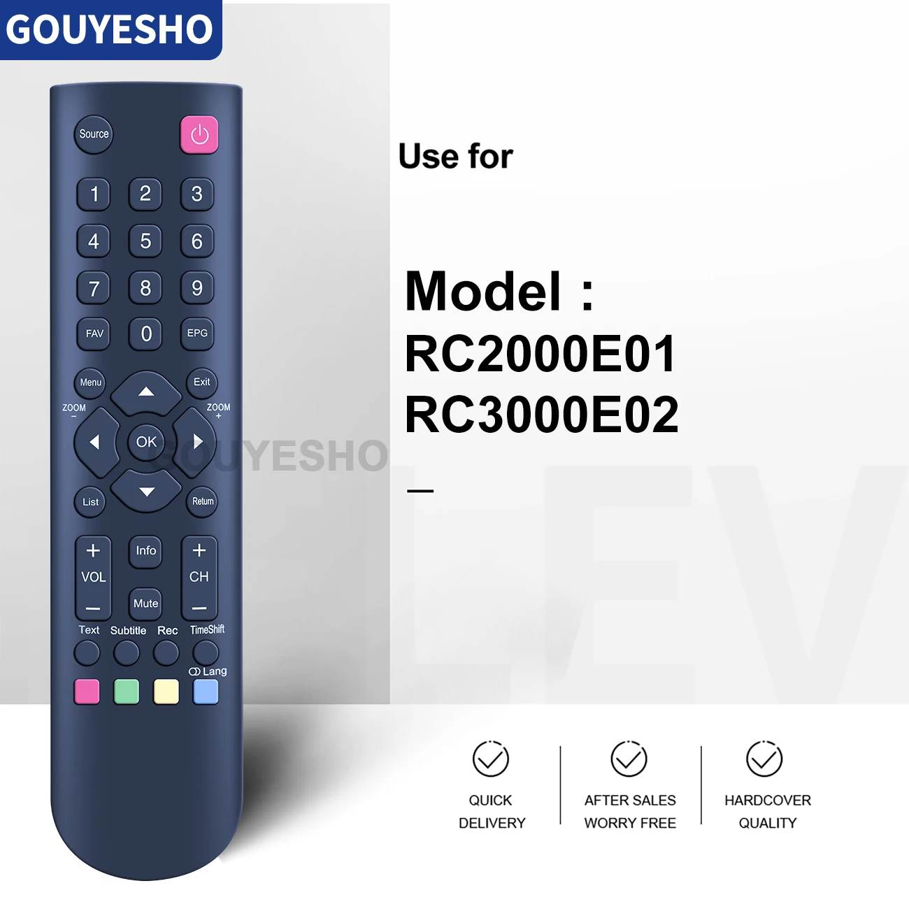 Mando a distancia RC2000E01 RC3000E02 42FU5553W 40FS3246C para THOMSON TCL F & U lcd led Smart TV, nuevo - imagen 4