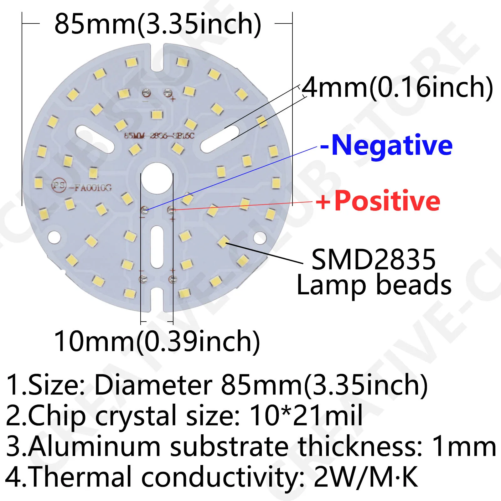 15W DC45-46V 250-300mA LED SMD 2835 65mm 74mm 85mm 96mm 108mm 117mm Panel de lámpara PCB tablero de lámpara adecuado para fuente de luz DIY - imagen 5