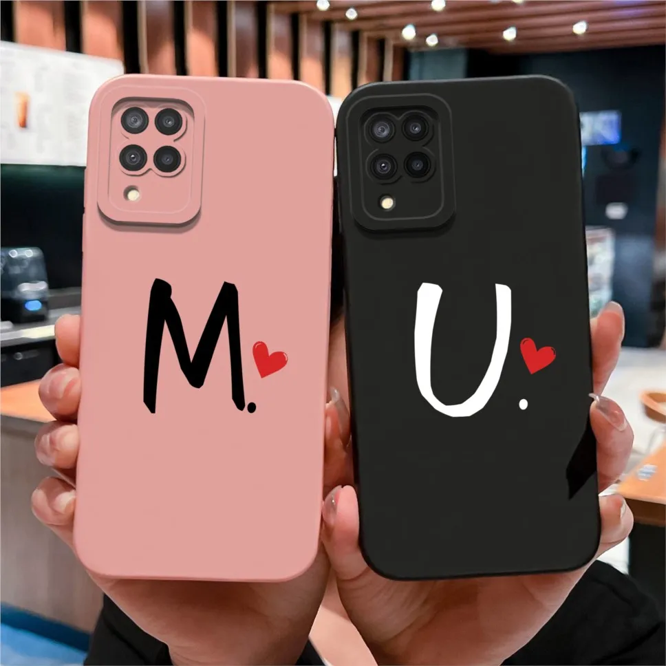 Para Samsung Galaxy A22 A22S funda de teléfono letras de amor simples cobertura de cámara parachoques de alta calidad para Samsung A 22 cubierta a prueba de golpes - imagen 2