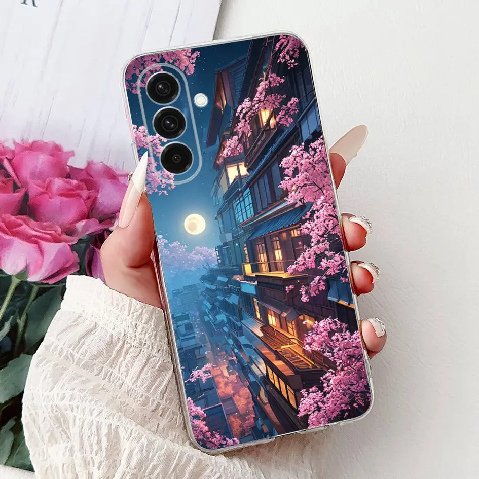 Para Samsung Galaxy A26 A36 A56 5G funda 2024 nueva elegante flor suave transparente funda trasera de silicona para Samsung A36 5G SM-A366B parachoques - imagen 5