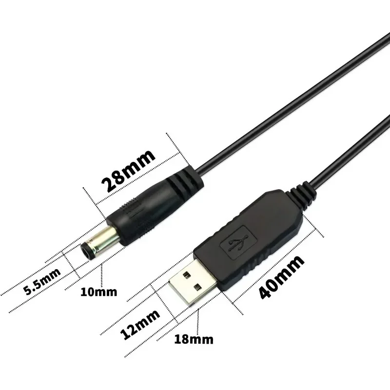 4 Uds Cable de refuerzo de energía USB DC 5V a DV 9V módulo de aumento 1M Cable adaptador convertidor USB enchufe de 2,1x5,5mm para Arduino WIFI - imagen 2
